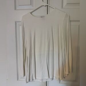 Chico's Cream 3/4 Sleeve Relaxed Blouse